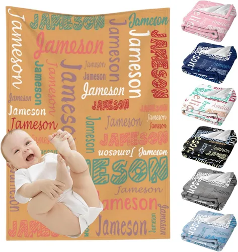 Miniatura 26 de Mantas de bebé personalizadas para niñas y niños, regalos personalizados para bebés, niñas y niños