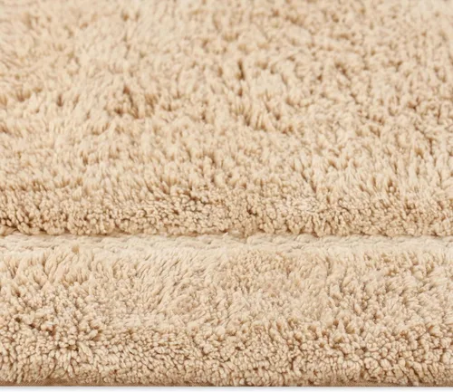 Miniatura 11 de Superior Juego de 2 alfombras de baño antideslizantes, ultra afelpadas, suaves y absorbentes, 100% algodón peinado, juego de alfombras de baño