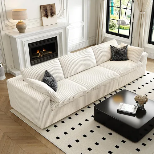 Miniatura 18 de LoveSeat Cloud Couch Sofá Seccional Modular para Sala de Estar, Sofá Moderno con Asiento Profundo, Sofá de 2 Plazas Sin Huesos con Otomana, Cómodos