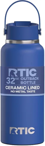 Miniatura 11 de RTIC - Botella de agua Outback de 32 oz (1 L), con revestimiento de cerámica, aislada, de acero inoxidable, doble pared con aislamiento al vacío