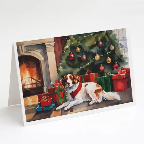 Miniatura 109 de Caroline's Treasures DAC2753GCA7P Paquete de 8 tarjetas de felicitación navideña acogedora de Husky siberiano Tarjetas en blanco con sobres