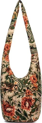 Miniatura 76 de Bolsa de hombro para mujer, de lona en estilo hippie/bohemio para llevar cruzada al hombro, disponible en diferentes colores y estampados