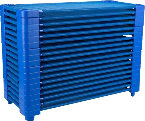 Miniatura 13 de Sprogs Camillas apilables para niños de uso pesado de 40" de largo para guarderías de preescolar, para descanso y siesta, SPG-0232-5-12PK, azul Azul