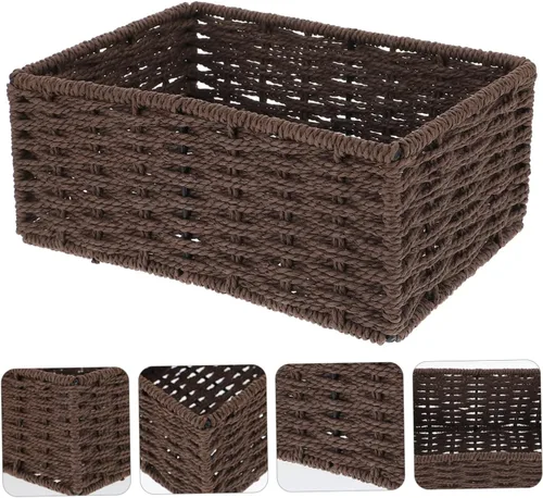 Miniatura 6 de STOBAZA Cesta de almacenamiento de mesa multifuncional Soporte de almacenamiento tejido decorativo para sala de estar