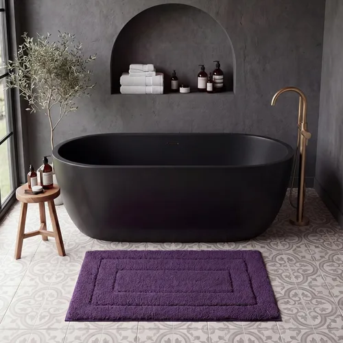 Miniatura 84 de GRANNY SAYS Juego de 2 alfombras de baño de microfibra súper suave y absorbente para baño, antideslizantes, lavables, juego de alfombras de baño Gris