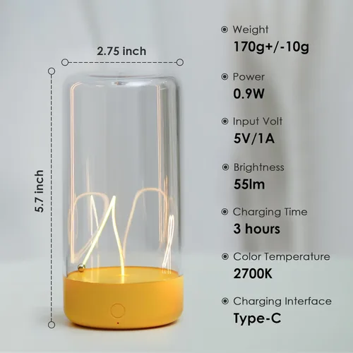 Miniatura 6 de AUGE LIGHT Mini lámpara de mesa minimalista, lámpara de mesa recargable, lámpara de mesa portátil, lámparas de escritorio para oficina en casa, luz
