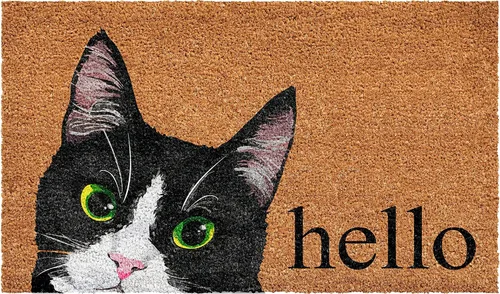 Miniatura 10 de Calloway Mills AZ105001729 Alfombra Kitty Korner, 17 x 29 pulgadas, color natural/negro