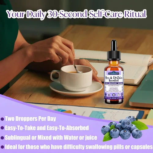 Miniatura 7 de Suplemento de mio-inositol y D-Chiro inositol para mujeres, proporción 40:1 que apoya el equilibrio hormonal y el ovario con bayas de árbol casto