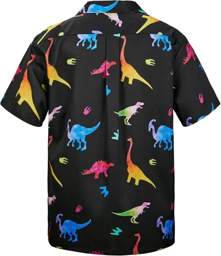 Miniatura 71 de Camisa hawaiana para hombre, con estampado floral, cómoda, con botones, casual, manga corta, ropa de playa para hombre