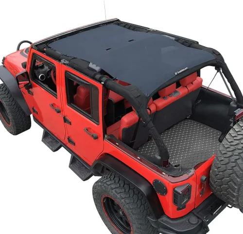Miniatura 48 de Shadeidea JK - Parasol superior compatible con Jeep Wrangler JKU, cubierta de techo de malla suave (2007-2018) - Bloqueador de ruido de viento UV