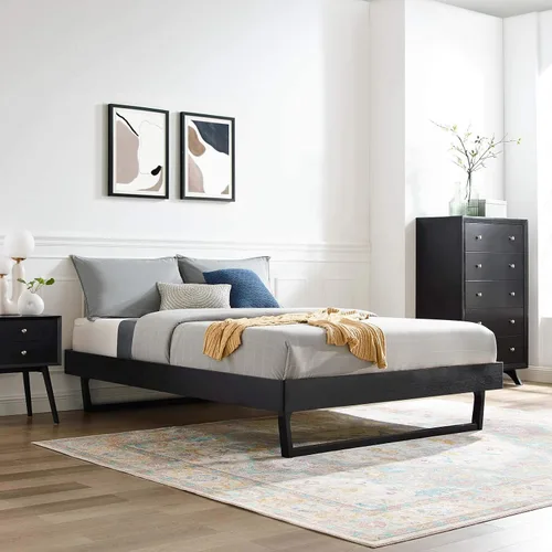 Miniatura 10 de Modway MOD-6212-WAL Billie - Marco de cama con plataforma de madera, tamaño individual, nogal Nuez