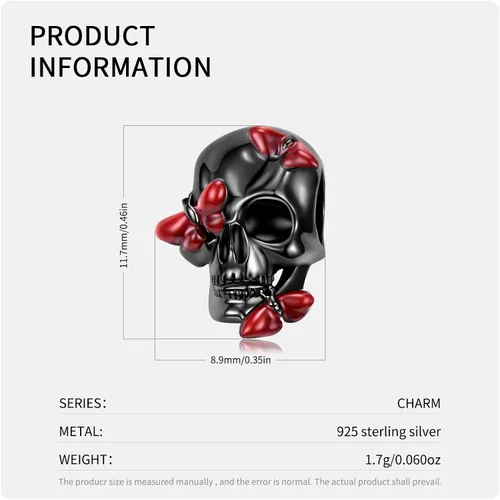 Miniatura 6 de AIEGNOS Dijes de calavera para pulsera de plata de ley 925 con diseño anatómico de corazón de pulmón, cerebro de calavera, esqueleto gótico