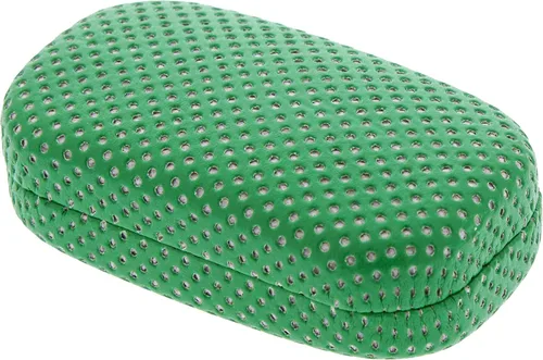 Ron's Optical Hard Mod Verde y Blanco Lunares con Espejo Interior Lente de Contacto Estuche de Viaje