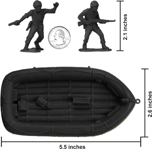 Miniatura 3 de BMC Marx Soldados de plástico del ejército de EE. UU. - Soldados negros 31 piezas de la Segunda Guerra Mundial - Fabricado en EE. UU