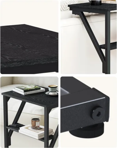 Miniatura 7 de Mesa auxiliar en forma de C, mesa auxiliar de sofá pequeño, mesa de bandeja de sofá para sala de estar, dormitorio, mesita de noche ET-D-BKW1