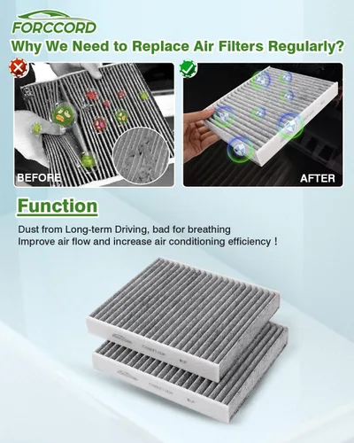 Miniatura 5 de Filtro de aire de cabina externo para Tesla Model X 2015 2016 2017 2018 2019 2020 Filtro de admisión Actualización de carbón activado de repuesto