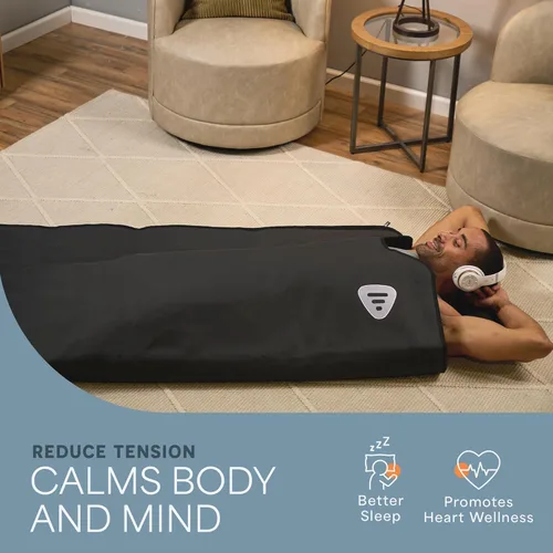 Miniatura 3 de Manta de sauna infrarroja LifePro para desintoxicación y relajación – Sauna portátil de infrarrojos lejanos para el hogar para desintoxicación