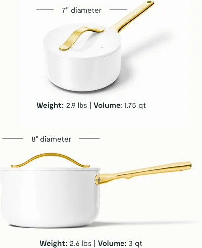 Miniatura 3 de Caraway Sartén antiadherente de cerámica con tapa (3 cuartos de galón), no tóxico, sin PTFE ni PFOA, apto para horno y compatible con todas