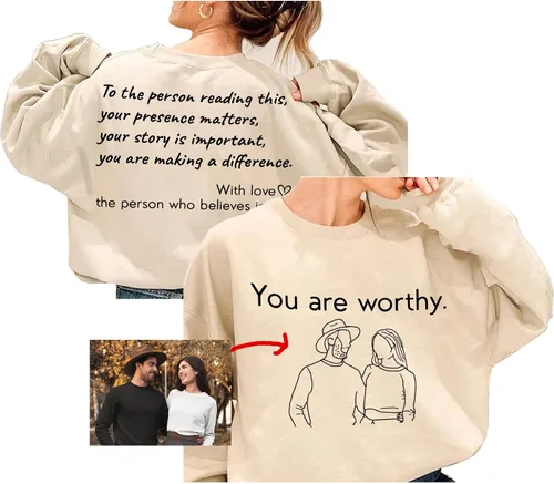 Miniatura 30 de Sudaderas con capucha personalizadas diseñan el tuyo propio, retrato de camisa de la foto, regalos personalizados para el día de San Valentín