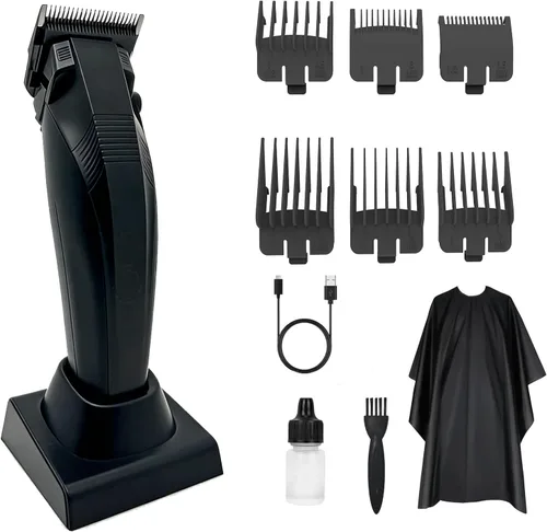 Cortadora de pelo profesional para hombres, motor de alta velocidad y batería de larga duración, kit de recortadora de pelo recargable inalámbrica