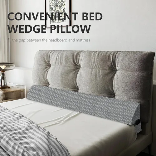 Miniatura 7 de Tapón de almohada de cuña para cama Queen, relleno de espacio de colchón con cuña triangular para espacio de cabecera, posición de bolsillo lateral