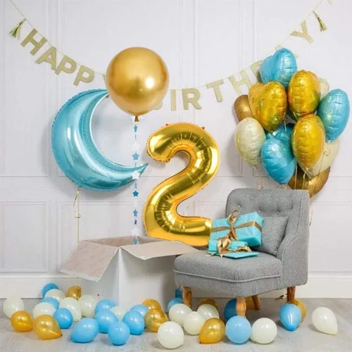 Miniatura 6 de TONIFUL Globos dorados de 40 pulgadas con números grandes del 0 al 9, globos digitales de helio del número 5, globos de aluminio de Mylar con Nmuber