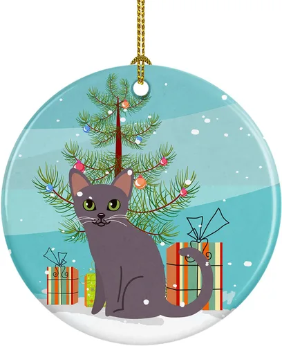 Miniatura 13 de Caroline's Treasures Árbol de Navidad de gato asiático, adorno de cerámica para colgar en el árbol de Navidad, decoración para el hogar, Navidad