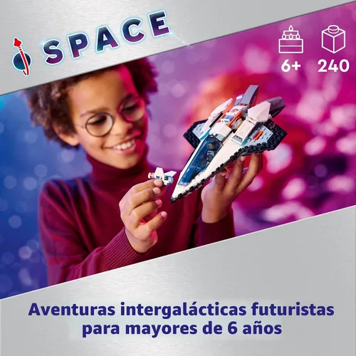 Miniatura 2 de LEGO City Nave Espacial Interestelar de Juguete para Niños, Juego de Construcción Espacial Creativa con Modelo de Nave Espacial, Dron y Figura