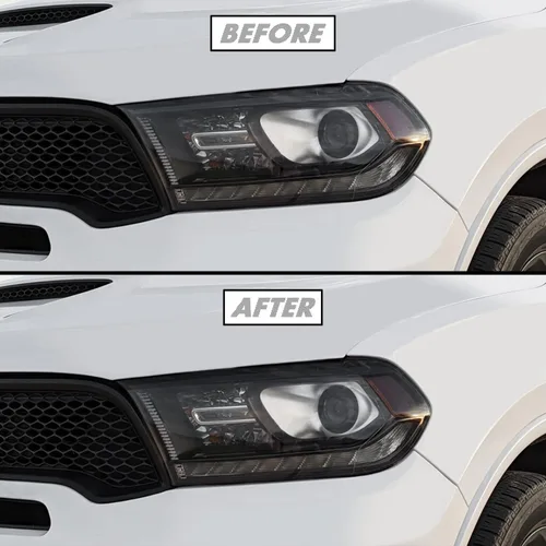 Miniatura 6 de SlickMod Tinte de humo de vinilo precortado para espejo lateral Dodge Durango 2011-2023 (20% humo oscuro, 4. señal de giro de espejo)