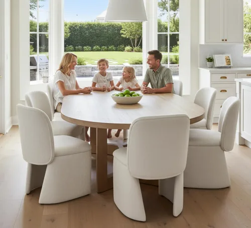 Miniatura 32 de Hyfirm Juego de 4 sillas de comedor tapizadas modernas, sillas de comedor laterales de chenilla, sillas de cocina sin brazos, sillas Parsons