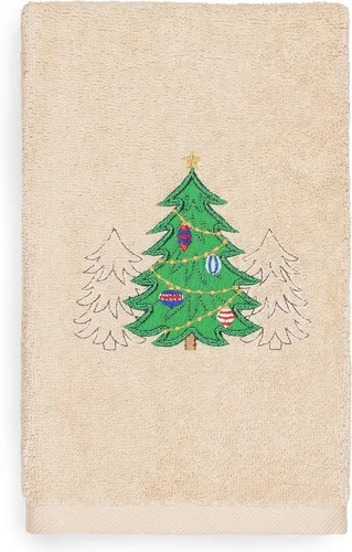 Miniatura 6 de Toalla de mano bordada de lujo 100% algodón turco, racimo de acebo de Navidad