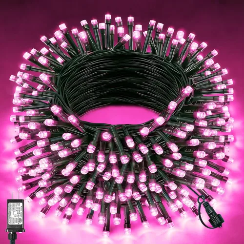 Miniatura 43 de 120 luces LED de Navidad de 40 pies para exteriores, guirnalda de luces de Navidad naranja impermeable, 8 modos de luces conectables para árbol