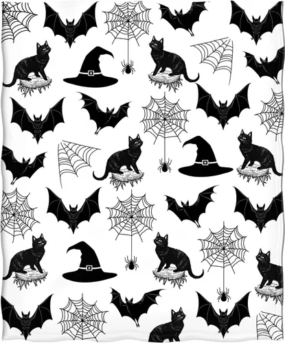 Miniatura 2 de Levens Manta de murciélago de Halloween, manta gótica de murciélago con diseño de gato negro, regalos para adultos, niños y mujeres, con temática