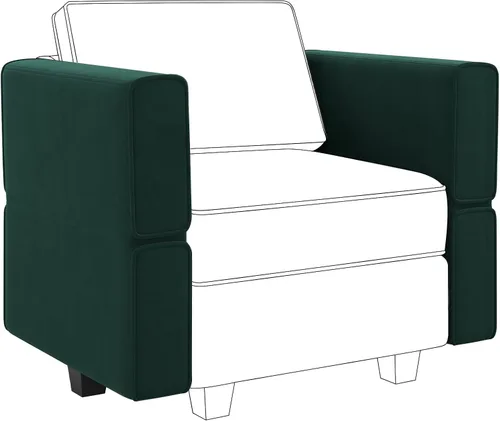 Miniatura 30 de Belffin Módulo de Almacenamiento con Otomana para Sofá Seccional Modular Asiento Cuadrado Cubo de Terciopelo Azul
