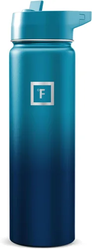 Miniatura 47 de IRON °FLASK Frasco de hidratación para acampar y senderismo con pajilla, botella de agua deportiva de acero inoxidable con aislamiento de boca