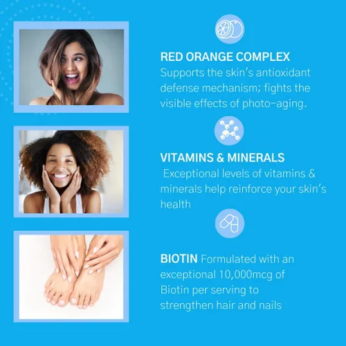 Miniatura 6 de Consult Health Beaute Caps Pro - Apoya el crecimiento del cabello, la piel y la salud de las uñas, colágeno, vitaminas B6, B7, B12, D y 10.500 mcg