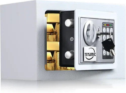 Miniatura 9 de Tenamic - Caja de seguridad de 0.23 pies cúbicos, caja de seguridad digital electrónica con teclado, caja fuerte de aleación sólida para oficina