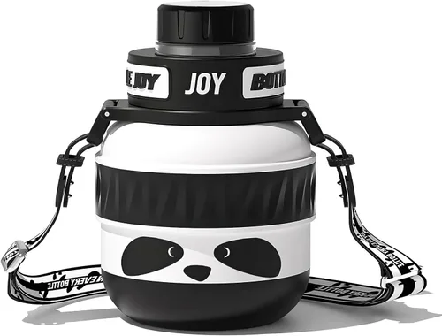 BOTTLE JOY Botella de agua de acero inoxidable: botella de agua para niños, tapa a prueba de fugas, sorbo perfecto, doble aislamiento, ecológica,