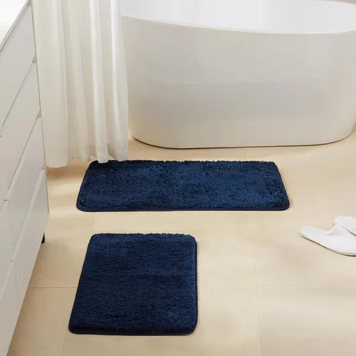 Miniatura 58 de TECHMILLY Alfombras Corredoras de Baño Super Suaves Peludas, Alfombras de Baño de Microfibra Gruesas Antideslizantes Absorbentes, Tapete de Baño