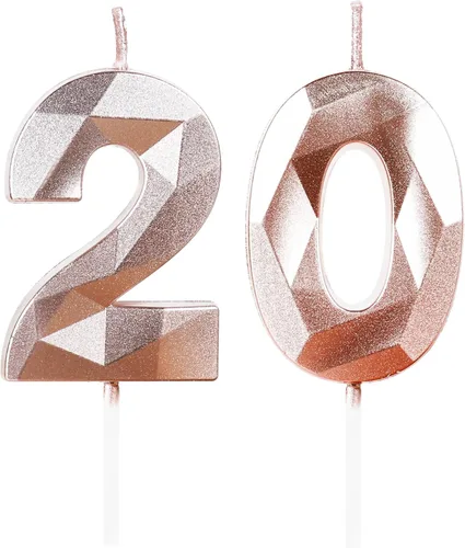 Miniatura 233 de Velas de cumpleaños número 15, velas número 15, velas de feliz cumpleaños de oro rosa para pastel, decoraciones de cobertura de pastel de diseño 3D