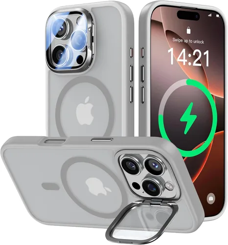 Miniatura 12 de VOFATA - Funda magnética para iPhone 17 Pro Max, cubierta para cámara con soporte, protección completa para la cámara, compatible con MagSafe
