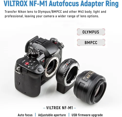 Miniatura 2 de VILTROX Adaptador de lente NF-M1, convertidor de lente de enfoque automático, adaptador de montaje de lente de cámara compatible con Nikon F-Mount