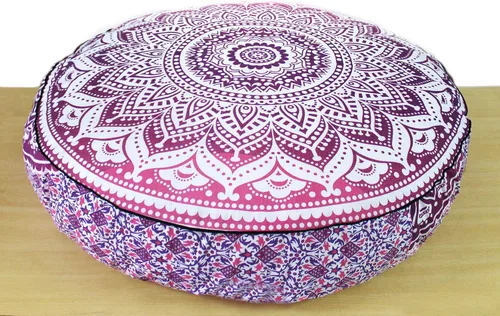 Miniatura 46 de CRAFT KALA Funda de cojín con diseño de mandala, funda de cojín para asiento, hippie, decorativo, bohemio, otomano, de algodón, indio, para sala
