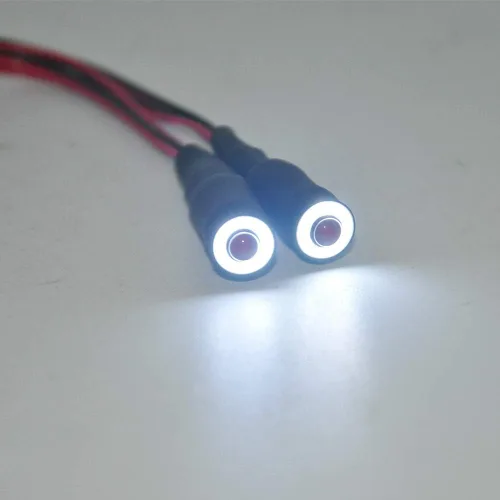 Miniatura 19 de QUE-T Faro LED de ojos de ángel y ojos de demonio de 0.512 in, 2 luces LED para autos de oruga 1:10 modelo RC (azul + blanco, 0.512 in)