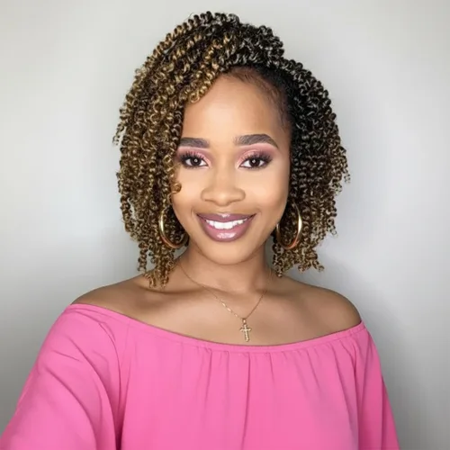 Miniatura 20 de Fulcrum Cabello Passion Twist de 6 pulgadas, 8 paquetes de cabello de ganchillo Passion Twist para mujeres negras, cabello pretrenzado de ganchillo