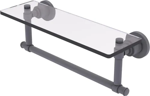 Miniatura 18 de Allied Brass WS-1TB/16-SN Estante de vidrio con toallero, 16 pulgadas x 5 pulgadas Níquel Satinado