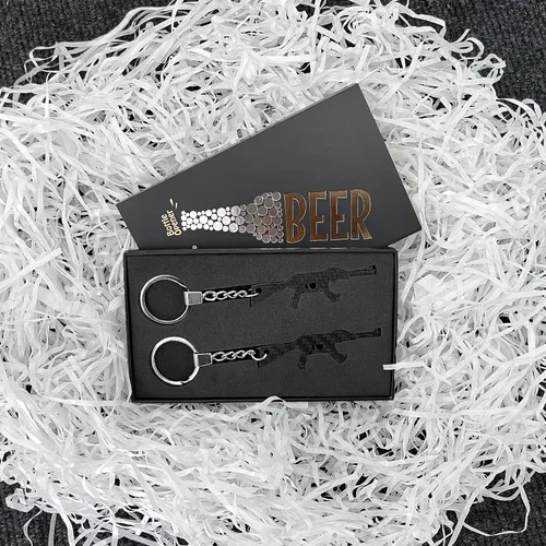Miniatura 4 de Abrebotellas de fibra de carbono con llavero de metal, paquete de 2, llavero ultraligero para campañas al aire libre, bar, restaurante, abrelatas