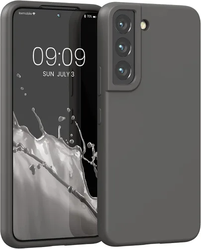 kwmobile Funda compatible con Samsung Galaxy S22 - Funda de silicona TPU con acabado suave - Negro mate