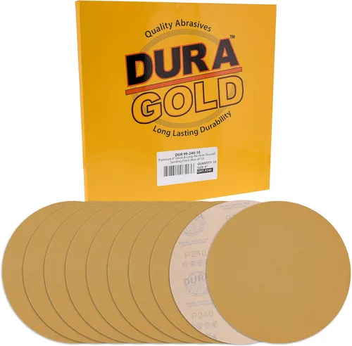 Miniatura 9 de Dura-Gold Discos de lijado de paneles de yeso prémium de 9 pulgadas, grano 60 (caja de 8), discos de papel de lija de alto rendimiento con soporte