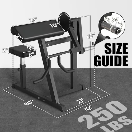 Miniatura 2 de GMWD Máquina de Curl de Bíceps y Tríceps, Máquina de Curls de Bíceps y Extensión de Tríceps con Carga de Placas de 250 Libras, Equipo de Ejercicio 2